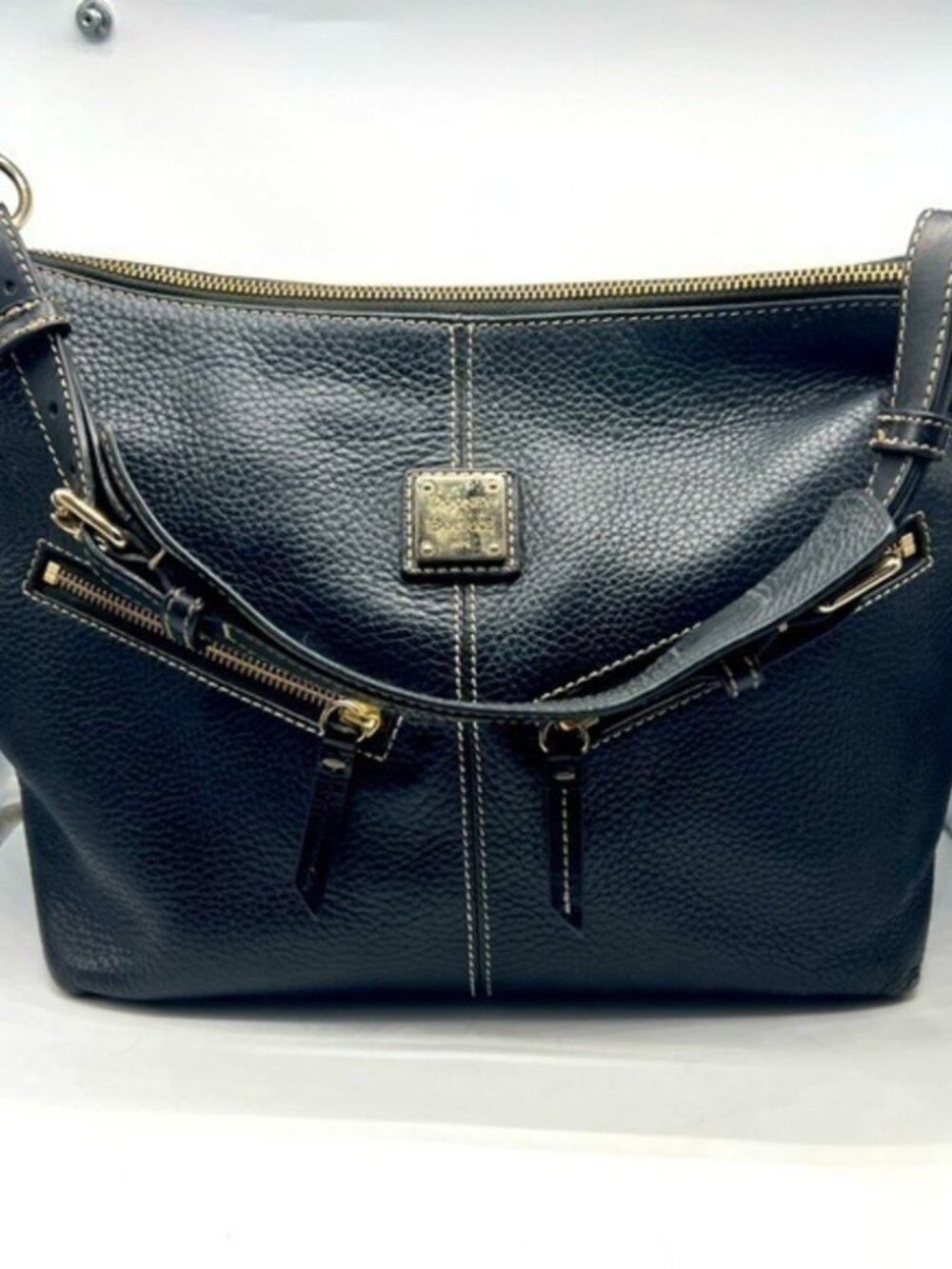 Dooney and Bourke Black Pebbled Leather Tote, Serial K8138041